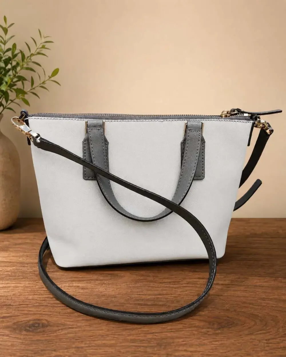 Kate Spade New York Lucie Cameron Leather Tote Crossbody Bag